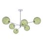 Vignette 6 Light Pendant Polished Chrome With Green Dimpled Glass