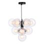 Vine 10 Light Pendant Satin Black With Clear/Opal Glass