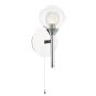 Zeke Wall Light Polished Chrome Glass