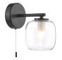 Edaline Bathroom Wall Light Matt Black and Glass IP44