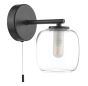 Edaline Bathroom Wall Light Matt Black and Glass IP44