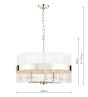 Laura Ashley Alexa 5lt Pendant Polished Nickel Glass Rods