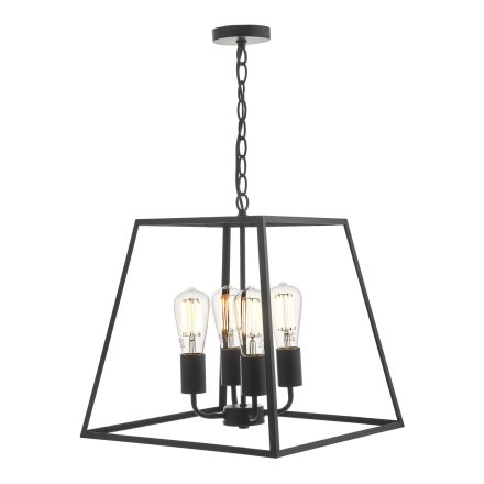 Academy 4 Light Lantern Matt Black