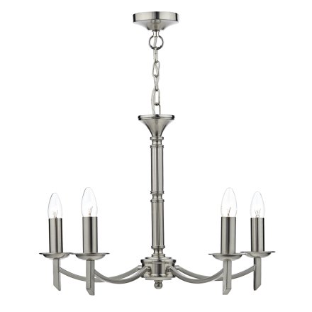 Ambassador 5 Light Armed Pendant Satin Chrome Fitting Only