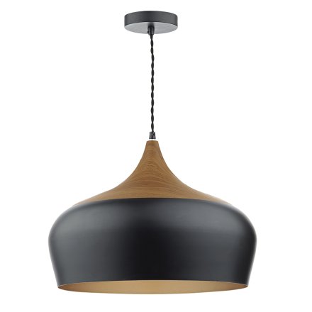 Gaucho 1 Light Pendant Black Large