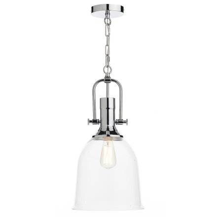 Nolan 1 Light Pendant Polished Chrome/ Clear