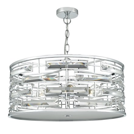 Seville 6 Light Pendant K9 Crystal Polished Chrome 