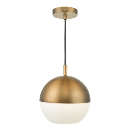 Andre Pendant Aged Brass Opal Glass