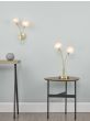 Avari 2 Light Table Lamp Satin Brass and White Frosted Glass