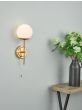 Bombazine Wall Light Natural Brass Opal Glass