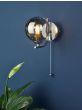 Cradle 1 Light Wall Light Polished Chrome With Smoked Glass