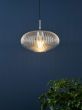 Edmond 1 Light Single Pendant Polished Chrome Ribbed Glass