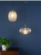 Edmond 1 Light Single Pendant Polished Chrome Ribbed Glass