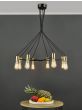 Gabriel 8 Light Pendant Satin Black Antique Gold 