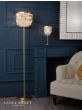 Laura Ashley Rhosill 3 Light Floor Lamp Crystal and Matt Antique Brass