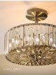 Laura Ashley Fernhurst 3 Light Flush Antique Brass and Champagne Crystal