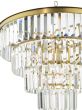 Rhapsody 6 Light Chandelier Crystal and Natural Brass