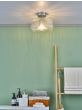 Riva Bathroom Ceiling Light Ribbed Glass and Polished Chrome IP44