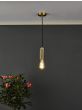 1 Light Knurled Brass E27 Suspension