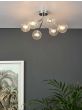 Yiska 6 Light Semi Flush Polished Chrome Ribbed Glass