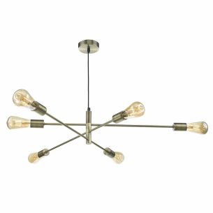 Alana 6 Light Pendant Antique Brass