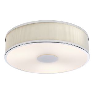 Alvaro 3 Light Flush Polished Chrome and Ivory