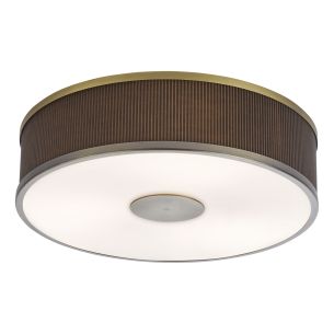 Alvaro 3 Light Flush Antique Bronze and Brown