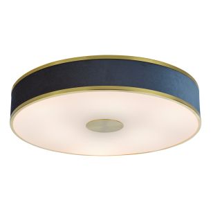 Alvaro 6 Light Flush Brushed Brass and Blue