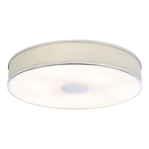 Alvaro 6 Light Flush Polished Chrome and Ivory