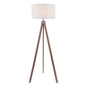 Armitage Tripod Floor Lamp Dark Wood With Shade