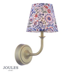 Joules Apsley Rechargeable Wall Light Matt Antique Brass With Shade LED
