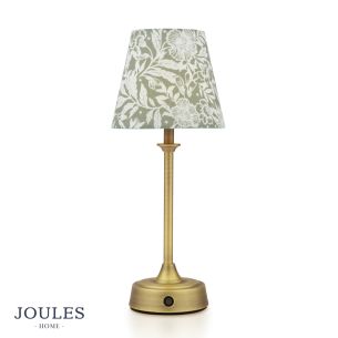 Joules Apsley Rechargeable Table Lamp Matt Antique Brass With Shade LED