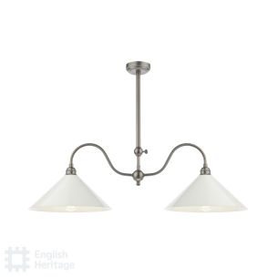 Audley End 2 Light Bar Pendant Rubbed Bronze and Cream