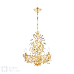 Audley End 3 Light Pendant Gold Leaf