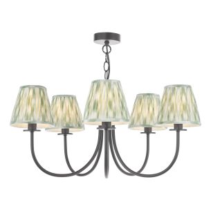 Becca 5 Light Armed Pendant Matt Black With Shade