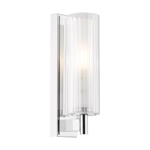 Bevin Bathroom Wall Light Polished Chrome and Ribbed Glass IP44