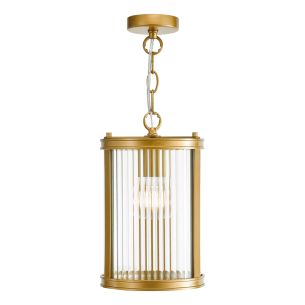 Bianka Pendant Satin Bronze and Ribbed Glass