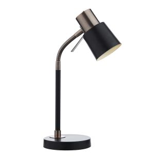 Bond Desk Lamp Matt Black and Polished Copper