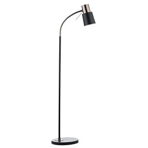 Bond Task Floor Lamp Matt Black and Polished Copper