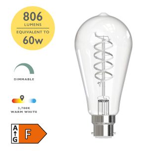 (Pack of 6) LED B22/BC GLS Light Bulb (Lamp) 8w 806lm 2700k