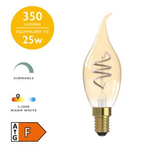 (Pack of 6) LED SES/E14 Candle Light Bulb (Lamp) 4w 350lm 2200k