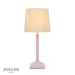 Joules Buscot Table Lamp Matt Pink and Matt Antique Brass With Shade