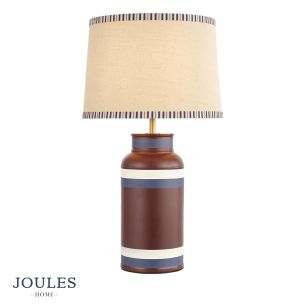 Joules Carlton Table Lamp Red and Matt Antique Brass With Shade