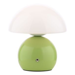 Caesar Rechargeable Table Lamp Green and Opal Glass LED