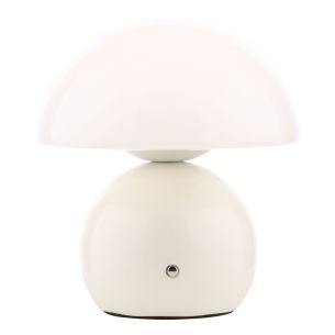 Caesar Rechargeable Table Lamp White and Opal Glass LED
