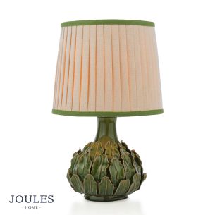 Joules Chatsworth Table Lamp Green Ceramic and Matt Antique Brass With Shade