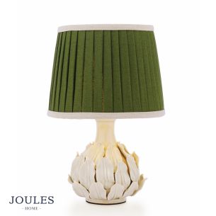 Joules Chatsworth Table Lamp Cream Ceramic and Matt Antique Brass With Shade