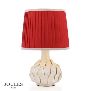 Joules Chatsworth Table Lamp Cream Ceramic and Matt Antique Brass With Shade