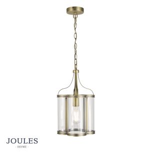 Joules Lamport Pendant Antique Brass and Glass