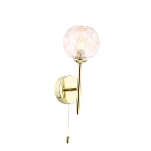 Cohen Wall Light Polished Gold With Closed Organic Amber  Glass